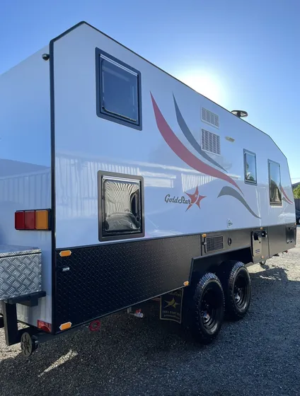 GoldStar RV, side and rear after a ceramic coating by Wax On Wax Off